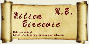 Milica Birčević vizit kartica